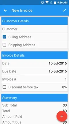 Moon Invoice - Time Tracking android App screenshot 1